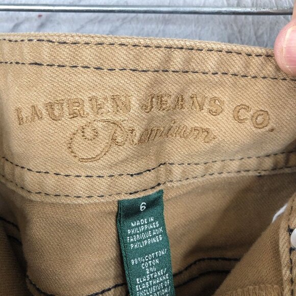 Ralph Lauren Jeans Co Denim Skirt Women 6 Brown Pencil Leather Buckle Western - Picture 16 of 16